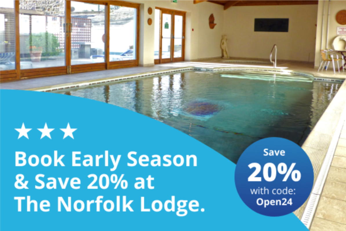 Book Early and save 20% at the Norfolk Lodge