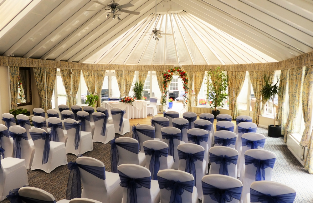 Wedding set up in the Conservatory